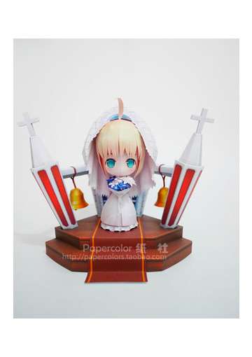 fate saber  3d 纸模型