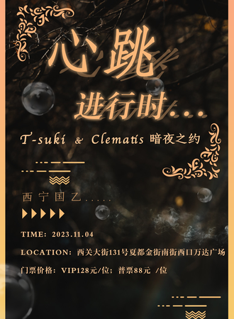 西宁·心跳进行时T-suki&Clematis暗夜之约